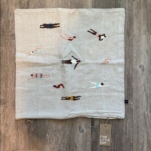 Fine Little Day Swimmers Embroidered pillow cover NWT